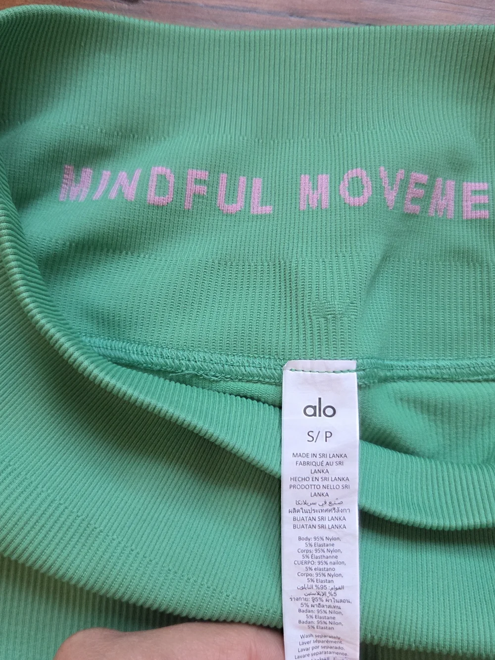 ALO Yoga High-Waist Ribbed Bike Shorts - Green Sz Small